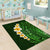 Green Polynesia Area Rug Plumeria Tropical Leaves With Galaxy Polynesian Art LT14 - Polynesian Pride