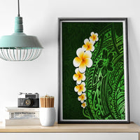 Green Polynesia Canvas Wall Art Plumeria Tropical Leaves With Galaxy Polynesian Art LT14 - Polynesian Pride