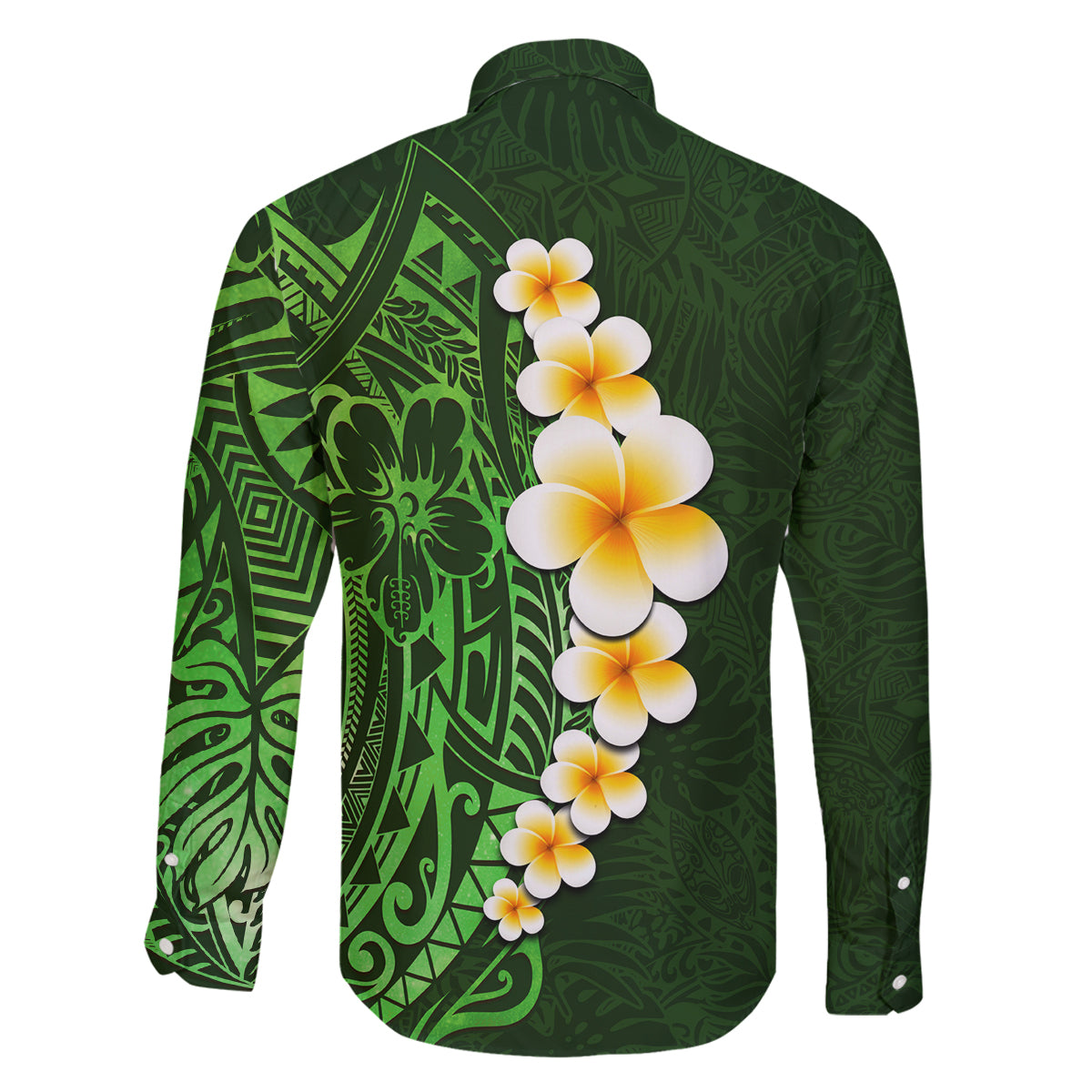 Green Polynesia Family Matching Tank Maxi Dress and Hawaiian Shirt Plumeria Tropical Leaves With Galaxy Polynesian Art LT14 - Polynesian Pride