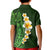 Green Polynesia Kid Polo Shirt Plumeria Tropical Leaves With Galaxy Polynesian Art LT14 - Polynesian Pride
