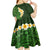 Green Polynesia Kid Short Sleeve Dress Plumeria Tropical Leaves With Galaxy Polynesian Art LT14 - Polynesian Pride