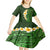 Green Polynesia Kid Short Sleeve Dress Plumeria Tropical Leaves With Galaxy Polynesian Art LT14 - Polynesian Pride