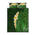 Green Polynesia Quilt Bed Set Plumeria Tropical Leaves With Galaxy Polynesian Art LT14 Green - Polynesian Pride