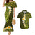 Lime Green Tropical Plumeria With Galaxy Polynesian Art Couples Matching Mermaid Dress and Hawaiian Shirt LT14 Lime Green - Polynesian Pride