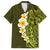 Lime Green Tropical Plumeria With Galaxy Polynesian Art Family Matching Tank Maxi Dress and Hawaiian Shirt LT14 Dad's Shirt - Short Sleeve Lime Green - Polynesian Pride
