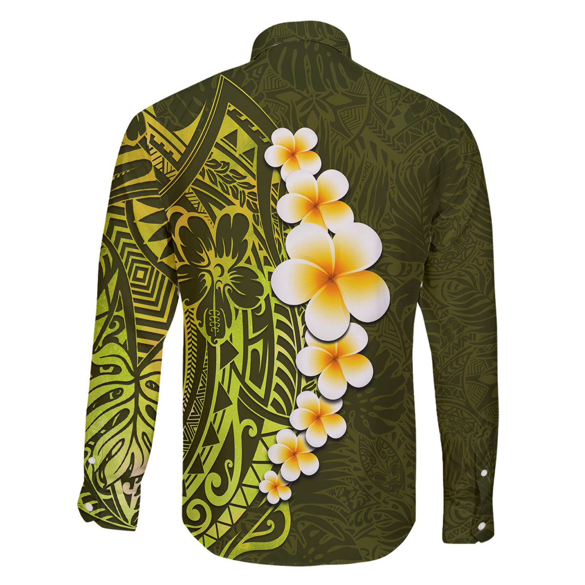 Lime Green Tropical Plumeria With Galaxy Polynesian Art Family Matching Tank Maxi Dress and Hawaiian Shirt LT14 - Polynesian Pride