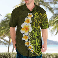 Lime Green Tropical Plumeria With Galaxy Polynesian Art Hawaiian Shirt LT14 - Polynesian Pride