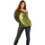 Lime Green Tropical Plumeria With Galaxy Polynesian Art Off Shoulder Sweater LT14 - Polynesian Pride