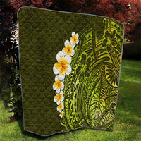 Lime Green Tropical Plumeria With Galaxy Polynesian Art Quilt LT14 - Polynesian Pride