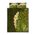 Lime Green Tropical Plumeria With Galaxy Polynesian Art Quilt Bed Set LT14 Lime Green - Polynesian Pride