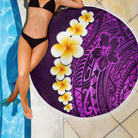 Purple Tropical Plumeria With Galaxy Polynesian Art Beach Blanket LT14 - Polynesian Pride