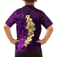 Purple Tropical Plumeria With Galaxy Polynesian Art Family Matching Tank Maxi Dress and Hawaiian Shirt LT14 - Polynesian Pride