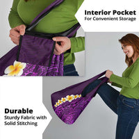 Purple Tropical Plumeria With Galaxy Polynesian Art Grocery Bag