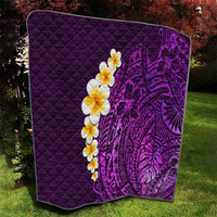 Purple Tropical Plumeria With Galaxy Polynesian Art Quilt LT14 - Polynesian Pride