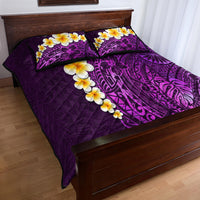 Purple Tropical Plumeria With Galaxy Polynesian Art Quilt Bed Set LT14 - Polynesian Pride