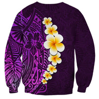 Purple Tropical Plumeria With Galaxy Polynesian Art Sweatshirt LT14 - Polynesian Pride