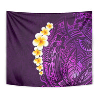 Purple Tropical Plumeria With Galaxy Polynesian Art Tapestry LT14 - Polynesian Pride