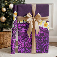 Purple Polynesia Wrapping Paper Plumeria Tropical Leaves With Galaxy Polynesian Art