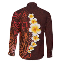 Red Tropical Plumeria With Galaxy Polynesian Art Family Matching Off Shoulder Short Dress and Hawaiian Shirt LT14 - Polynesian Pride