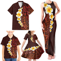 Red Tropical Plumeria With Galaxy Polynesian Art Family Matching Tank Maxi Dress and Hawaiian Shirt LT14 - Polynesian Pride