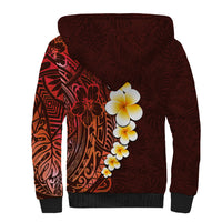 Red Tropical Plumeria With Galaxy Polynesian Art Sherpa Hoodie LT14 - Polynesian Pride