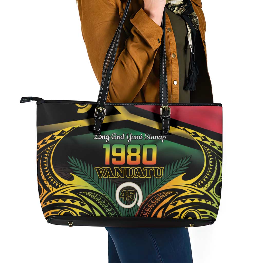 Vanuatu 1980 Leather Tote Bag Hapi 45 Yia Indipendens Anivesari