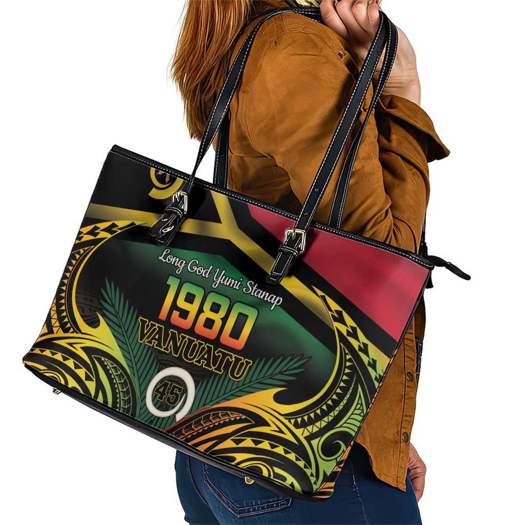 Vanuatu 1980 Leather Tote Bag Hapi 45 Yia Indipendens Anivesari