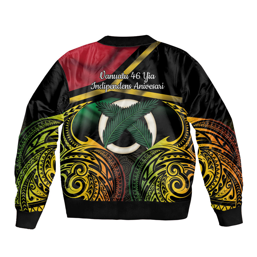 Vanuatu 1980 Sleeve Zip Bomber Jacket Hapi 46 Yia Indipendens Anivesari LT14 - Polynesian Pride