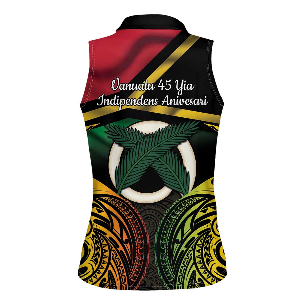 Vanuatu 1980 Women Sleeveless Polo Shirt Hapi 45 Yia Indipendens Anivesari