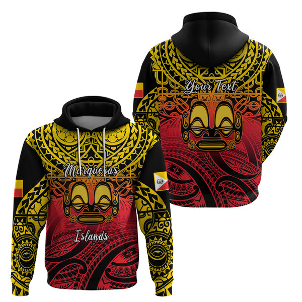 Custom Marquesas Islands Zip Hoodie Marquesan Tattoo Simple Style Red LT8