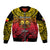 Personalised Marquesas Islands Sleeve Zip Bomber Jacket Tiki Polynesian Marquesan Pattern LT14 Unisex Black - Polynesian Pride
