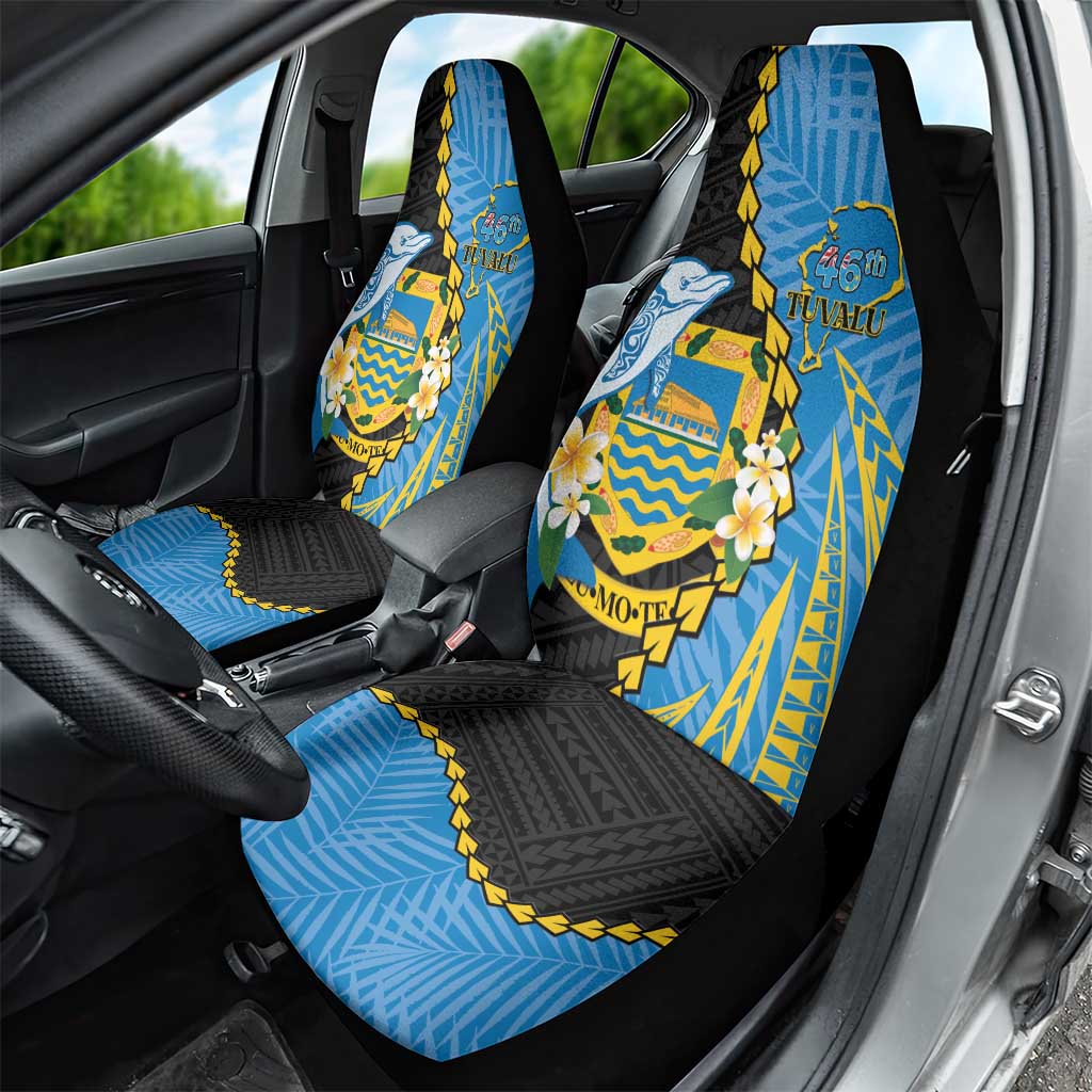 Tuvalu Independence Day Car Seat Cover Manuia te tutokotasi o Tuvaluan Dolphin Tattoo
