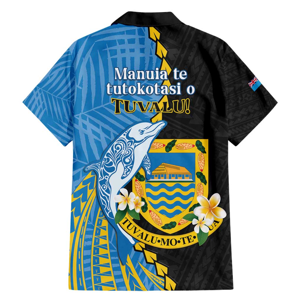 Tuvalu Independence Day Family Matching Short Sleeve Bodycon Dress and Hawaiian Shirt Manuia te tutokotasi o Tuvaluan Dolphin Tattoo LT14 - Polynesian Pride