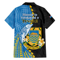 Tuvalu Independence Day Family Matching Short Sleeve Bodycon Dress and Hawaiian Shirt Manuia te tutokotasi o Tuvaluan Dolphin Tattoo LT14 - Polynesian Pride