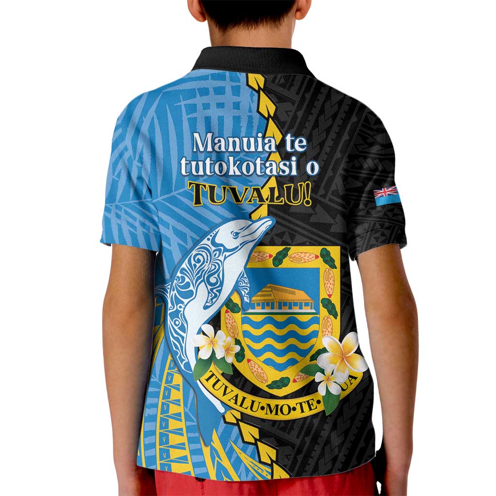 Tuvalu Independence Day Kid Polo Shirt Manuia te tutokotasi o Tuvaluan Dolphin Tattoo