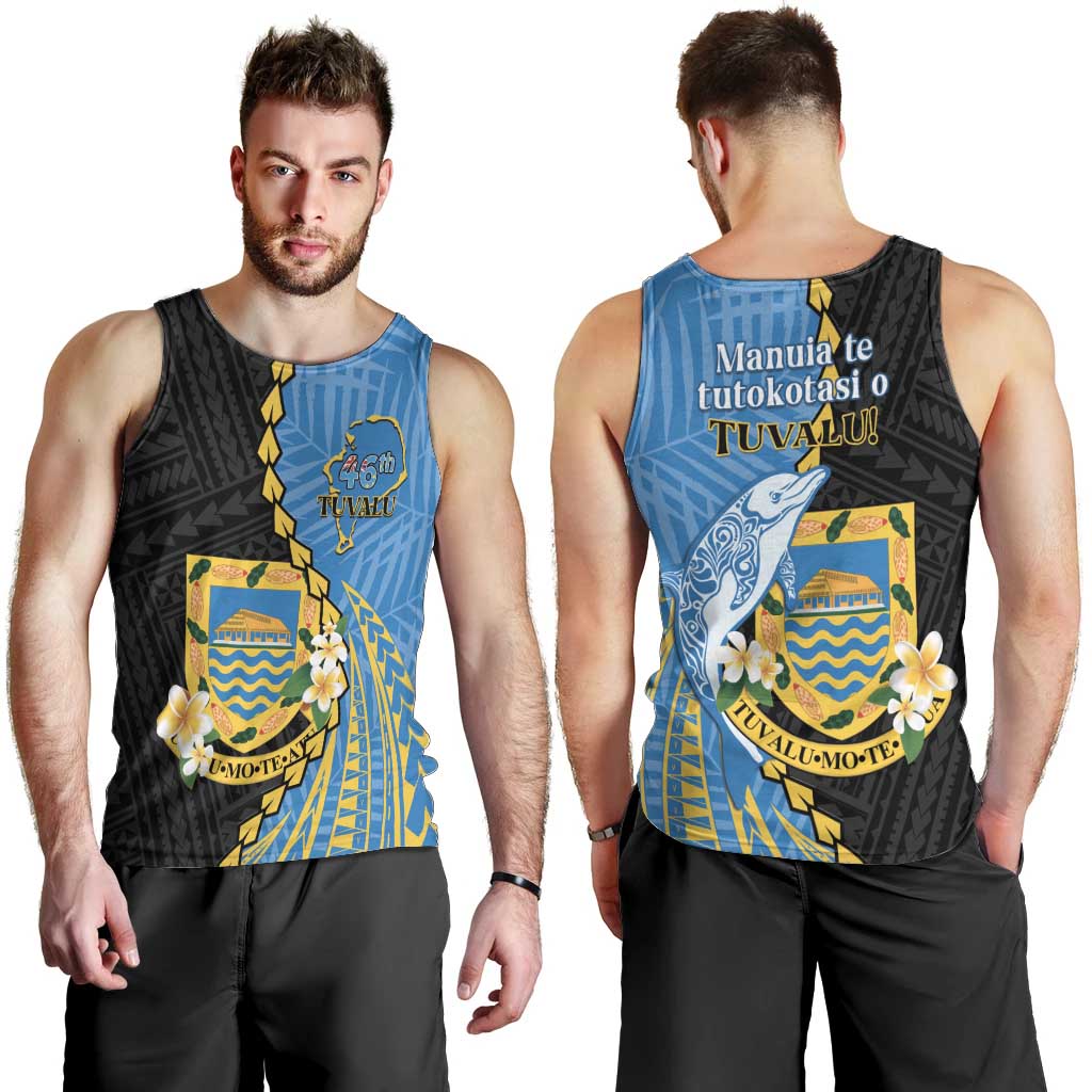 Tuvalu Independence Day Men Tank Top Manuia te tutokotasi o Tuvaluan Dolphin Tattoo