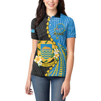 Tuvalu Independence Day Women Polo Shirt Manuia te tutokotasi o Tuvaluan Dolphin Tattoo