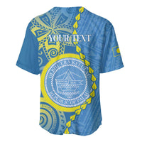 Personalised Palau Independence Day Baseball Jersey Belau Coat Of Arms Polynesian Curve Style