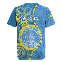 Personalised Palau Independence Day Rugby Jersey Belau Coat Of Arms Polynesian Curve Style