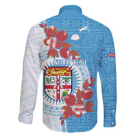 Personalised Fiji Day Family Matching Summer Maxi Dress and Hawaiian Shirt Fijian Tapa Pattern Mix Tagimoucia - Blue Version