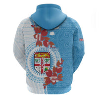 Personalised Fiji Day Hoodie Fijian Tapa Pattern Mix Tagimoucia - Blue Version LT14 - Polynesian Pride