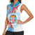 Personalised Fiji Day Women Sleeveless Polo Shirt Fijian Tapa Pattern Mix Tagimoucia - Blue Version