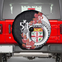 Personalised Fiji Day Spare Tire Cover Fijian Tapa Pattern Mix Tagimoucia - Black Version LT14 - Polynesian Pride