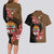 Personalised Fiji Day Couples Matching Long Sleeve Bodycon Dress and Hawaiian Shirt Fijian Tapa Pattern Mix Tagimoucia - Brown Version