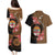 Personalised Fiji Day Couples Matching Puletasi and Hawaiian Shirt Fijian Tapa Pattern Mix Tagimoucia - Brown Version