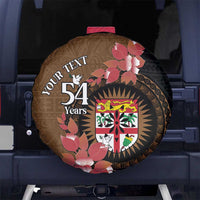 Personalised Fiji Day Spare Tire Cover Fijian Tapa Pattern Mix Tagimoucia - Brown Version LT14 - Polynesian Pride