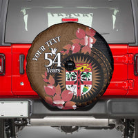 Personalised Fiji Day Spare Tire Cover Fijian Tapa Pattern Mix Tagimoucia - Brown Version LT14 - Polynesian Pride