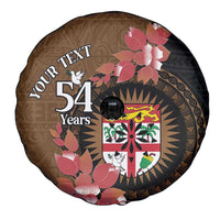 Personalised Fiji Day Spare Tire Cover Fijian Tapa Pattern Mix Tagimoucia - Brown Version LT14 - Polynesian Pride