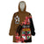 Personalised Fiji Day Wearable Blanket Hoodie Fijian Tapa Pattern Mix Tagimoucia - Brown Version