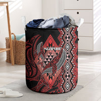 Aotearoa Iwi Ngapuhi Laundry Basket NZ Maori Humpback Whale Taniko Motifs